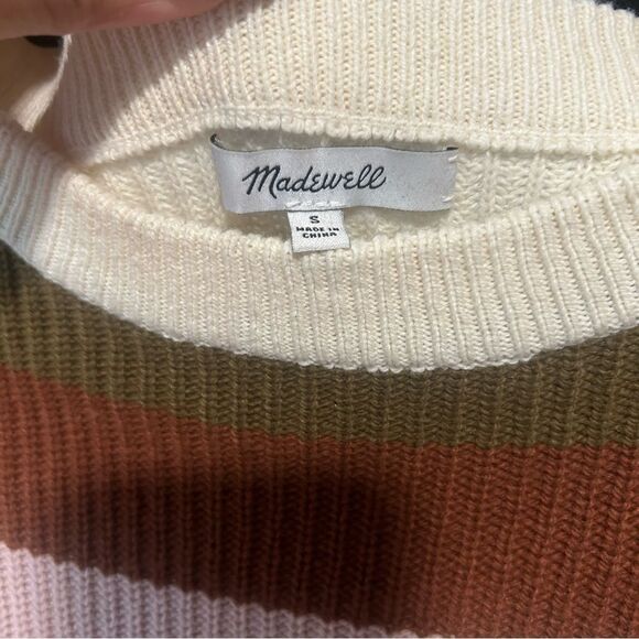 Madewell Patch Pocket Crewneck Striped Pullover Sweater in Walton Stripe J8781 - Picture 5 of 8